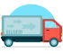 flat design illustrated transport truck